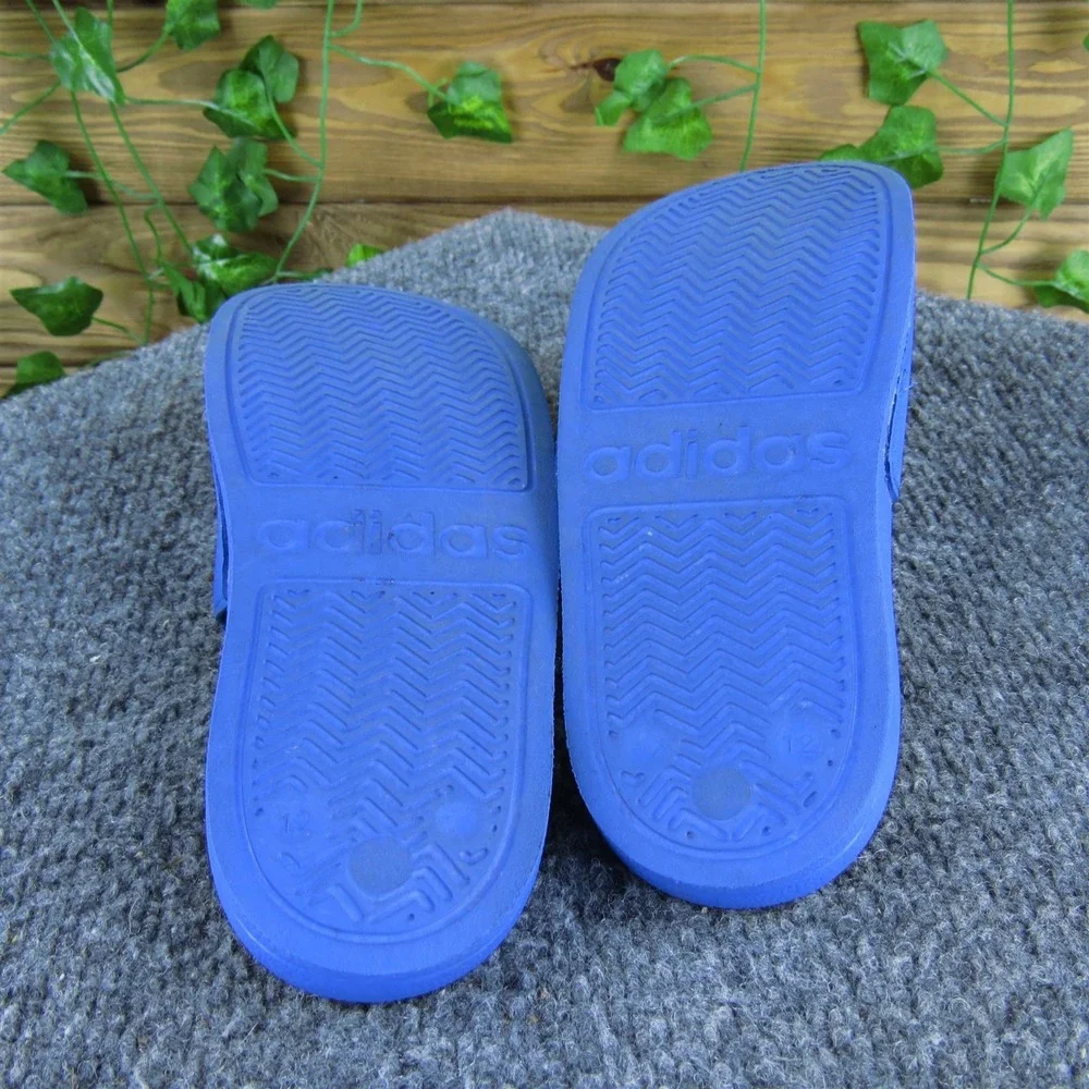 adidas‎ Boys Slide  Sz T 12 Medium Blue Synthetic Slip On